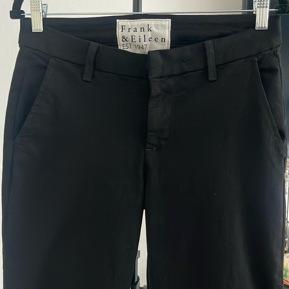 FRANK & EILEEN WICKLOW The Italian Chino ITALIAN PERFORMANCE TWILL in Black Sz 6 - Picture 8 of 17